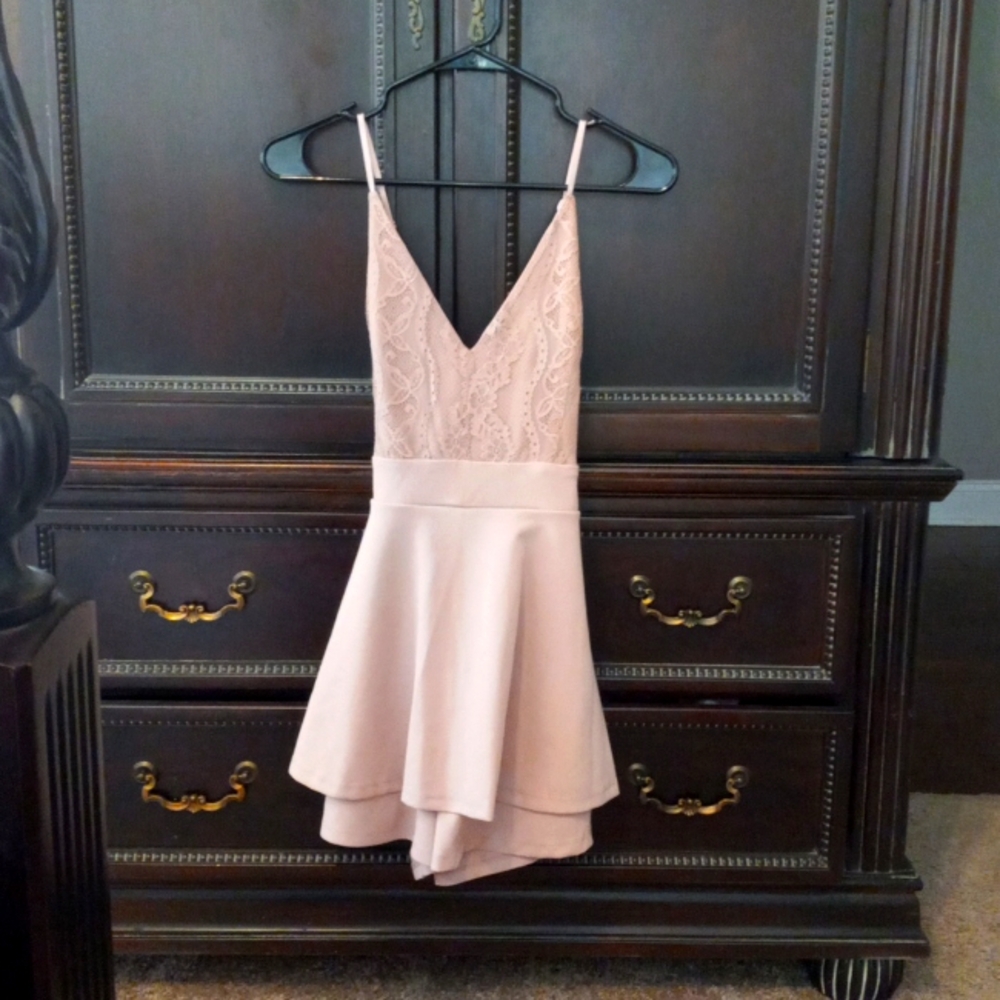 Mini dress with built-in shorts
